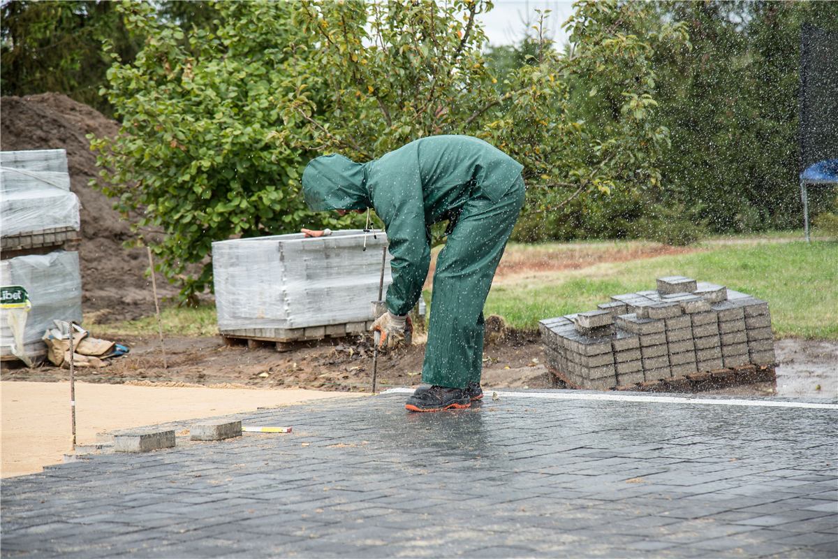 Installation de pavé-uni